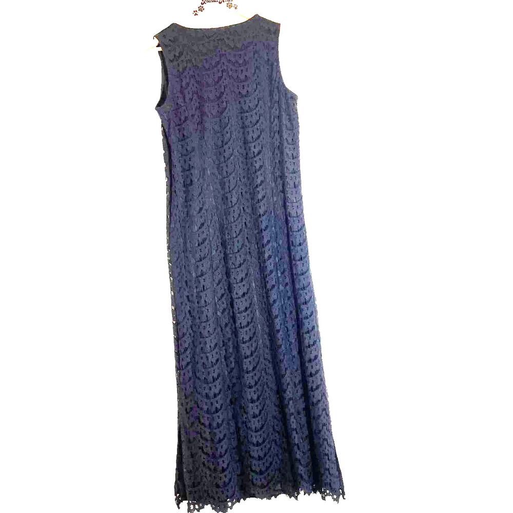Isaac Mizrahi Live Black Lace Maxi Dress Crochet S